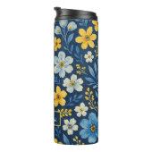 Classy Etnische Mediterrane Bloemenkunst Patroon Thermosbeker (Geroteerd rechts)