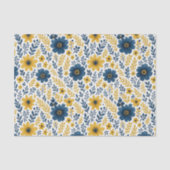 Classy Etnische Mediterrane Bloemenkunst Patroon Tissuepapier (Voorkant)