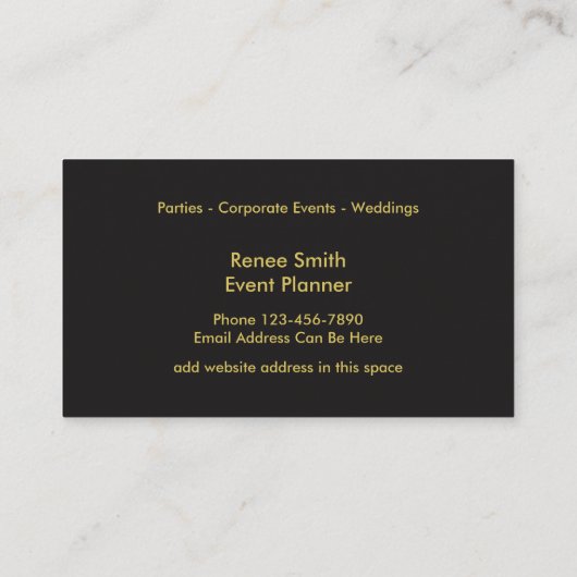 Classy Event Planner Visitekaartje (Achterkant)