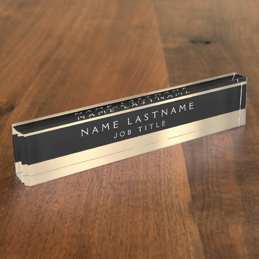 Classy Executive Black Gold Professional Naambordje (Zijkant)