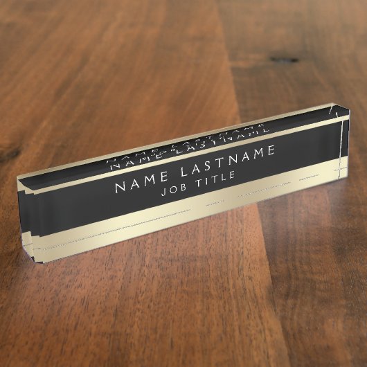 Classy Executive Black Gold Professional Naambordje (Zijkant)