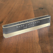 Classy Executive Black Gold Professional Naambordje (Zijkant)