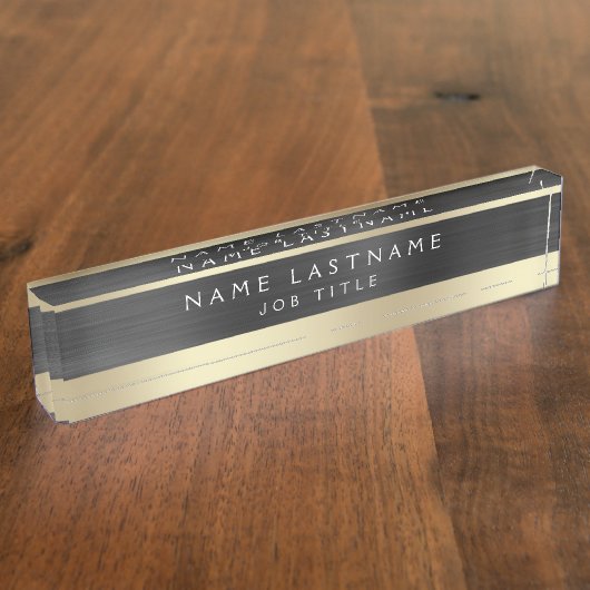 Classy Executive Black Gold Professional Naambordje (Zijkant)