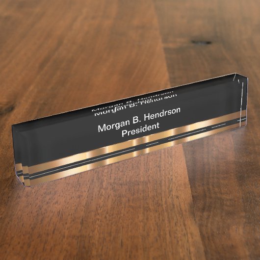 Classy Executive Desk Plaque Naambordje (Zijkant)