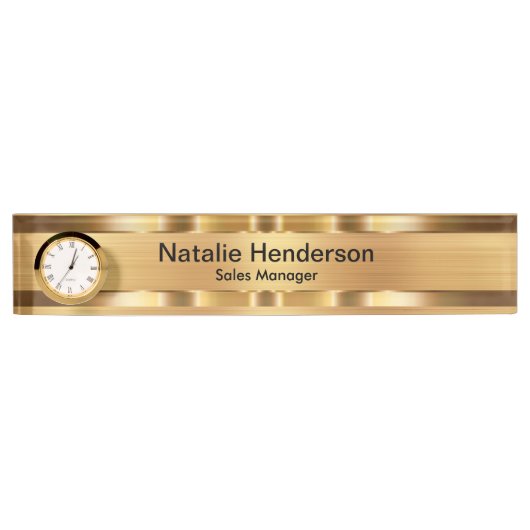 Classy Executive Gift Gold Tone Naambordje (Voorkant)