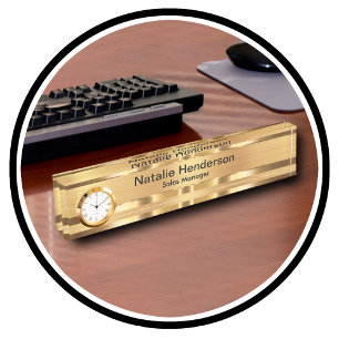 Classy Executive Gift Gold Tone Naambordje