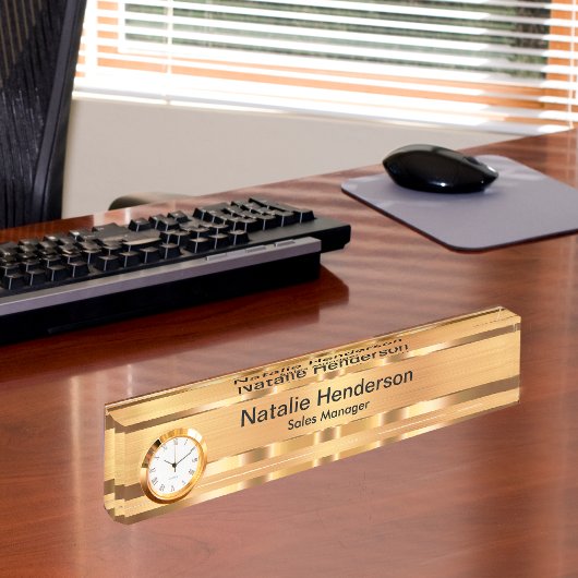 Classy Executive Gift Gold Tone Naambordje