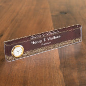 Classy Executive Gift Idee met klok Naambordje (Zijkant)