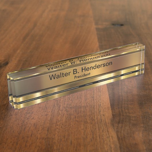 Classy Executive Gift Naam Plaque Naambordje (Zijkant)