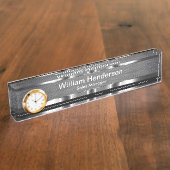 Classy Executive Gift Silver Tone Desk Name Bord Naambordje (Zijkant)
