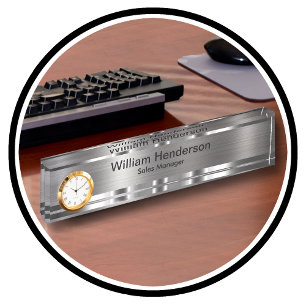 Classy Executive Gift Silver Tone Desk Name Bord Naambordje