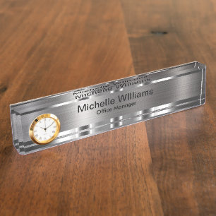Classy Executive Gift Silver Tone Desk Name Bord Naambordje