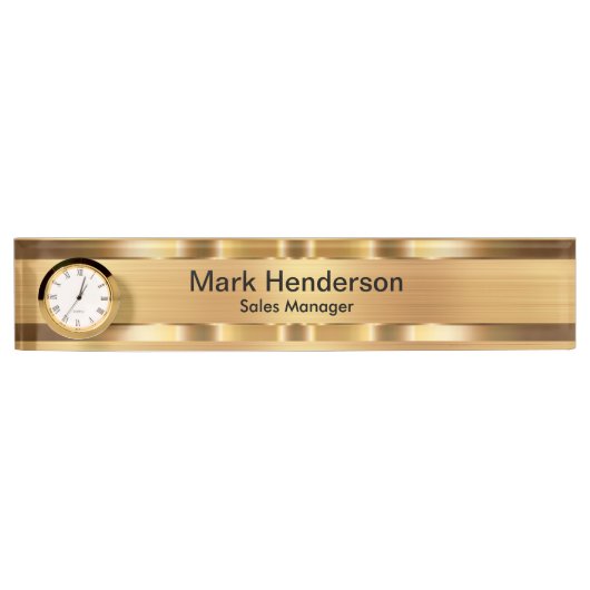 Classy Executive Gold Tone Gift Desk Name Bord Naambordje (Voorkant)