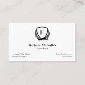 Classy Executive Monogram Stijl Visitekaartje (Voorkant)