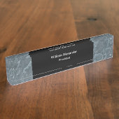 Classy Executive Monogram Stone Look Naambordje (Zijkant)