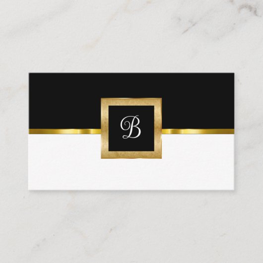 Classy Executive Monogram Visitekaartjes (Voorkant)