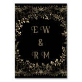 Classy Exquisite Gold Floral op zwart Kaart (Achterkant)