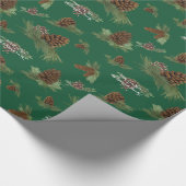 Classy Family Name Kerstpine Cone Script Cadeaupapier (Hoek)