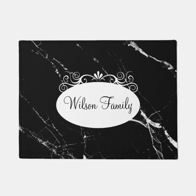 Classy Family Name Monogram Home Welkom Mats Deurmat (Voorkant)