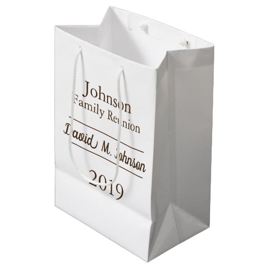 Classy Family Reunion Name Bags Medium Cadeauzakje (Voorkant Gekanteld)