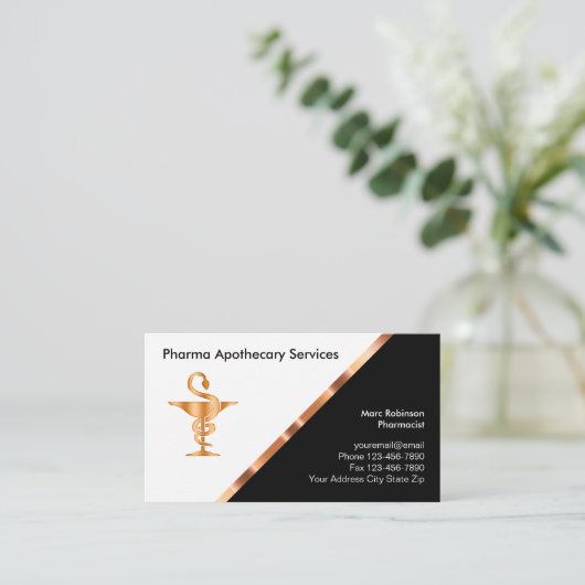 Classy Farmaceutische Apothecary Visitekaartjes (Staand voorkant)