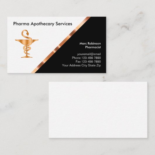 Classy Farmaceutische Apothecary Visitekaartjes (Voorkant / Achterkant)