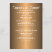 Classy Faux Glossy Gold Copper Afstuderen Aankondiging (Achterkant)