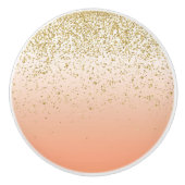 Classy faux gold confetti blush gradiënt afbeeldin keramische knop (Voorkant)