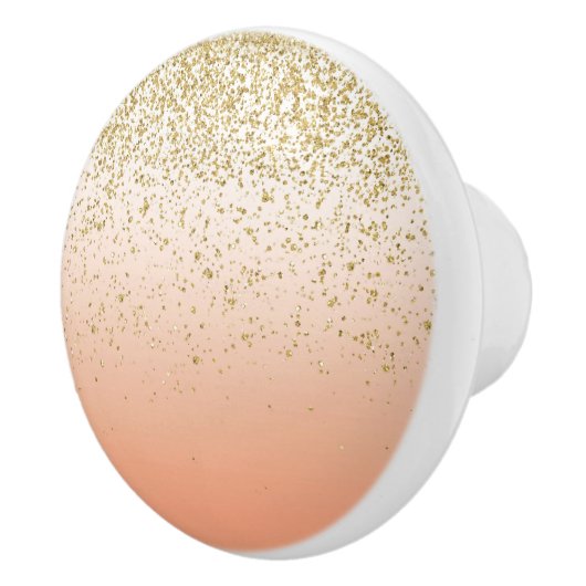 Classy faux gold confetti blush gradiënt afbeeldin keramische knop (Rechts)
