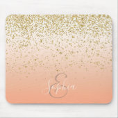 Classy faux gold confetti blush gradiënt afbeeldin muismat (Voorkant)