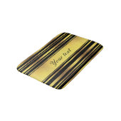 Classy Faux Gold Foil en Black Stripes Badmat (Gekanteld)