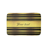 Classy Faux Gold Foil en Black Stripes Badmat (Voorkant)