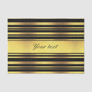 Classy Faux Gold Foil en Black Stripes Tissuepapier