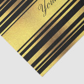 Classy Faux Gold Foil en Black Stripes Tissuepapier (Detail)