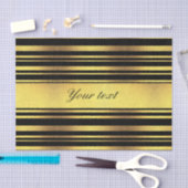 Classy Faux Gold Foil en Black Stripes Tissuepapier (Craft)