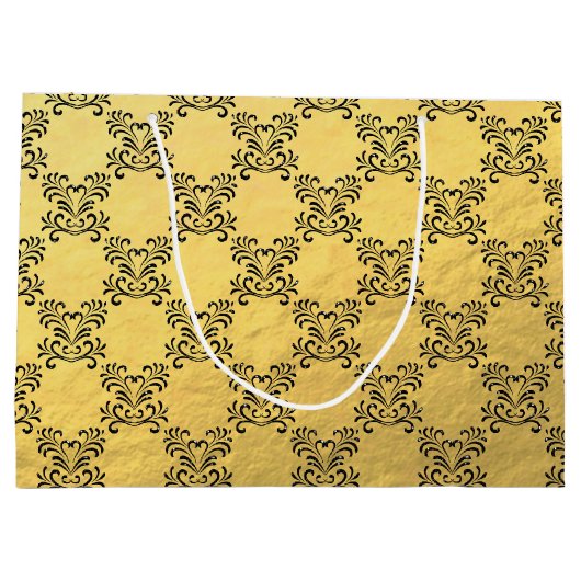Classy Faux Gold Foil Gift Bag - Groot, glanzend Large Cadeautasje (Achterkant)