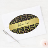 Classy Faux Gold Folie Chevrons Ovale Sticker (Envelop)