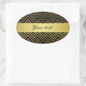 Classy Faux Gold Folie Chevrons Ovale Sticker (Tas)