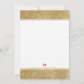Classy Faux Gold Glitter Birthday Invitation Kaart (Achterkant)