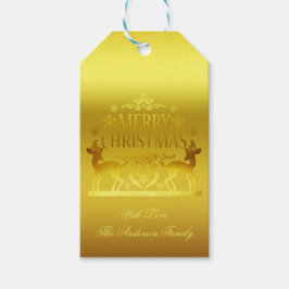 Classy Faux Gold Merry Christmas Gift Labels Cadeaulabel