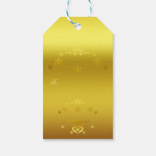 Classy Faux Gold Merry Christmas Gift Labels Cadeaulabel (Achterkant)