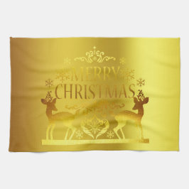 Classy Faux Gold Merry kerst keukenhanddoeken