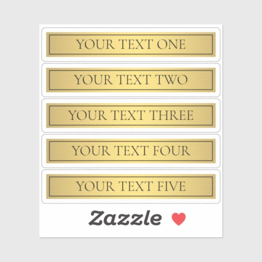 Classy Faux Gold met zwarte tekst Sticker (Vel)