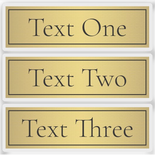 Classy Faux Gold met zwarte tekst Sticker (Voorkant)