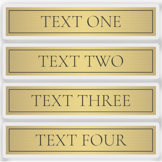 Classy Faux Gold met zwarte tekst Sticker (Voorkant)