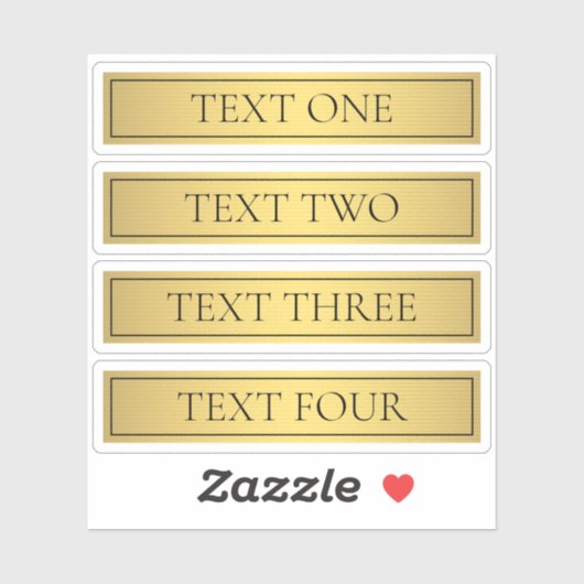 Classy Faux Gold met zwarte tekst Sticker (Vel)