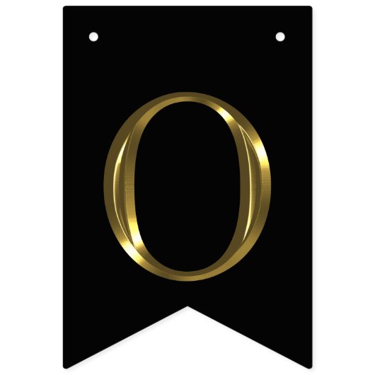 Classy Faux Gold Metal Gefeliciteerd zwart Vlaggetjes (Tweede vlag)