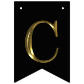 Classy Faux Gold Metal Gefeliciteerd zwart Vlaggetjes (Eerste vlag)