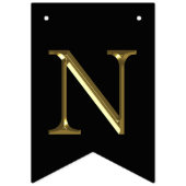 Classy Faux Gold Metal Gefeliciteerd zwart Vlaggetjes (Derde vlag)