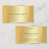 Classy Faux Gold Modern Simple Sjabloon Trendy Visitekaartje (Voorkant / Achterkant)
